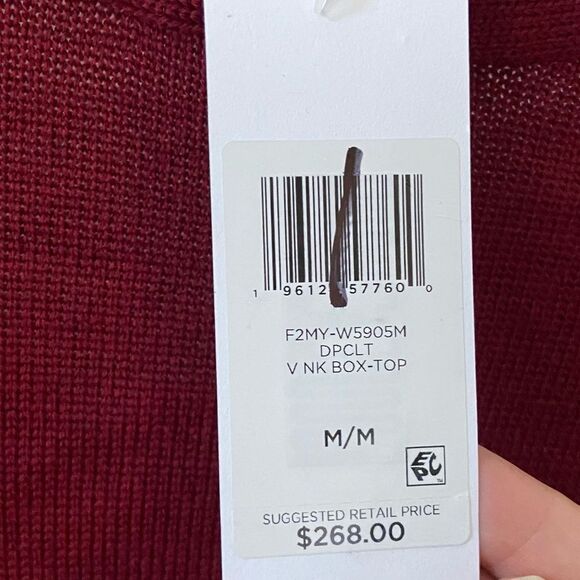 NWT Eileen Fisher Merino Wool V-Neck Box Top Sweater size Medium - Picture 6 of 9